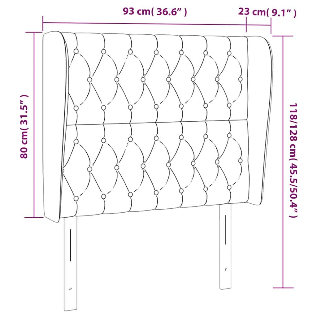 vidaXL Kopfteil mit Ohren Dunkelblau 93x23x118/128 cm Samt