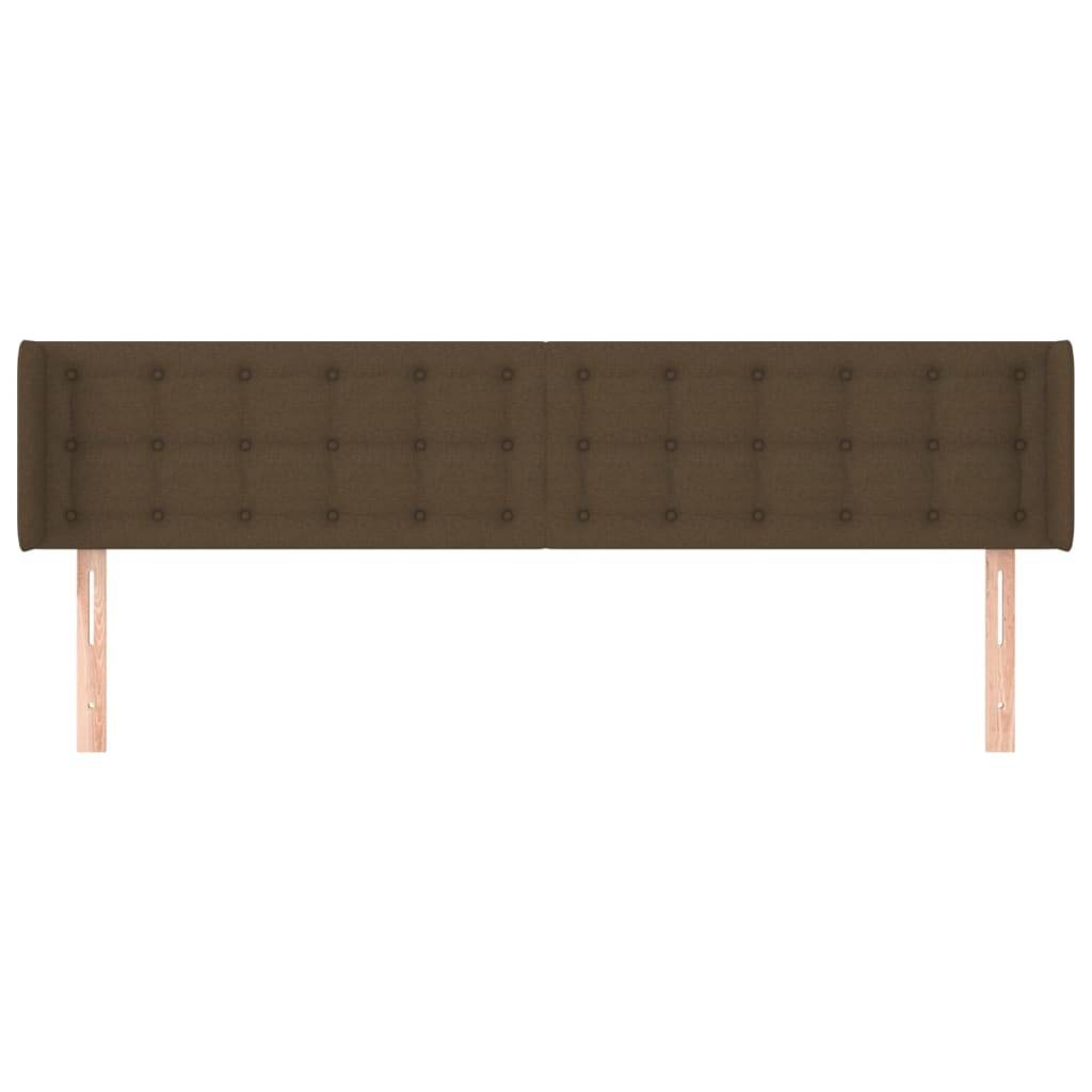 vidaXL Kopfteil mit Ohren Dunkelbraun 203x16x78/88 cm Stoff