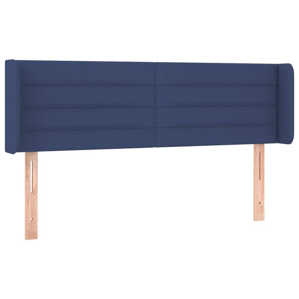 vidaXL LED Kopfteil Blau 147x16x78/88 cm Stoff