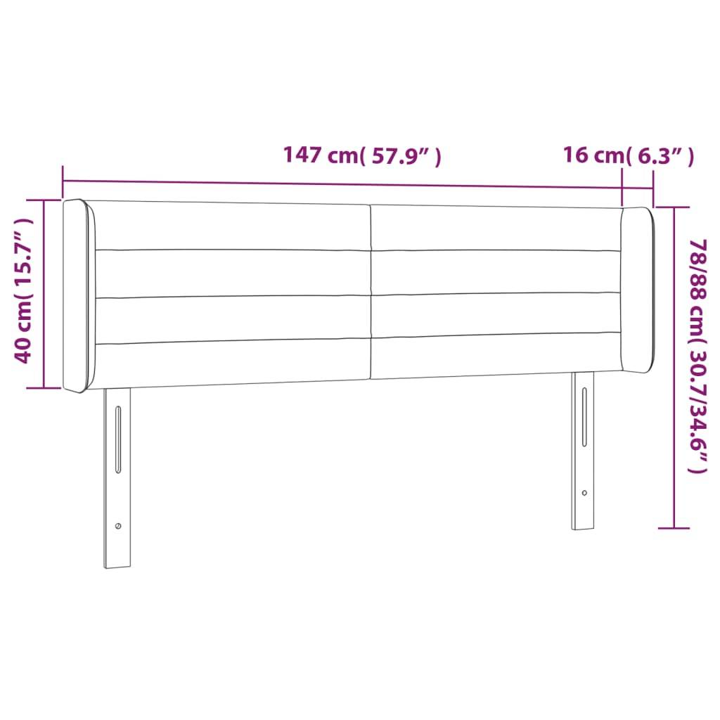 vidaXL LED Kopfteil Blau 147x16x78/88 cm Stoff