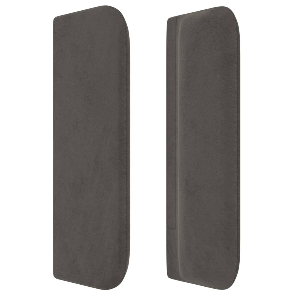 vidaXL Kopfteil mit Ohren Dunkelgrau 93x16x78/88 cm Samt