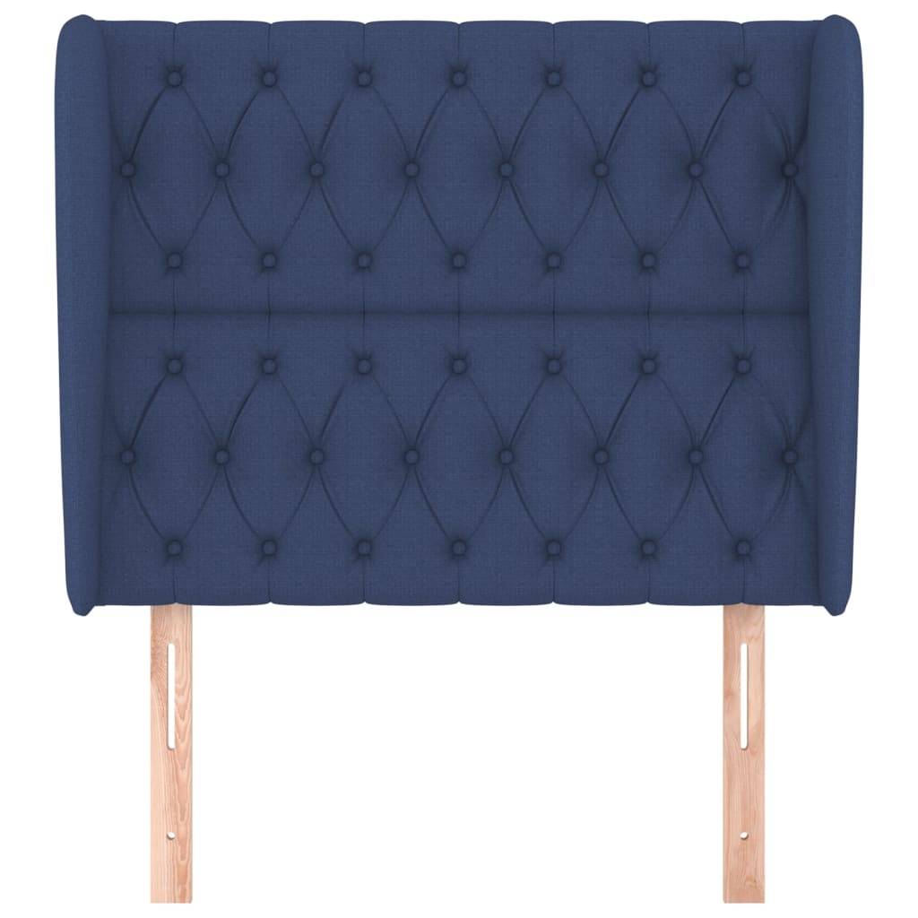 vidaXL Kopfteil mit Ohren Blau 103x23x118/128 cm Stoff