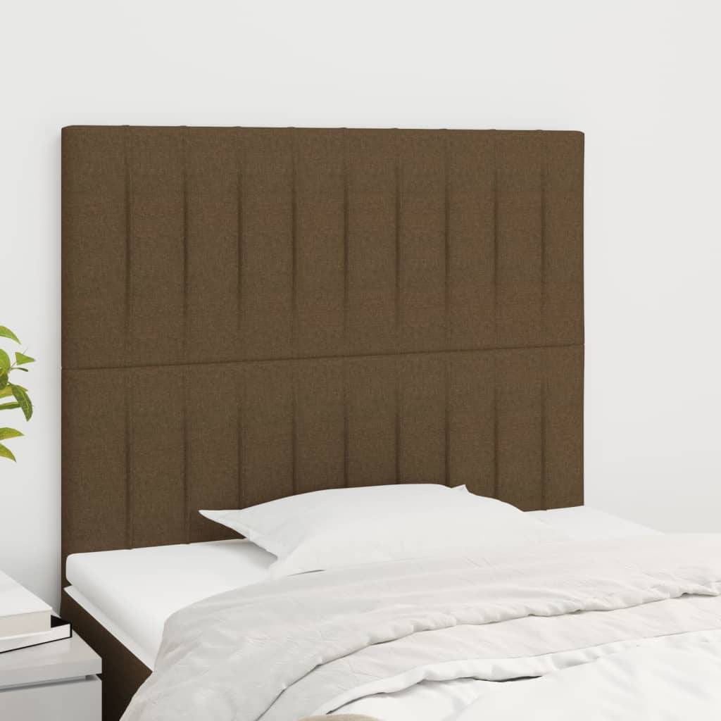 vidaXL Kopfteile 2 Stk. Dunkelbraun 100x5x78/88 cm Stoff