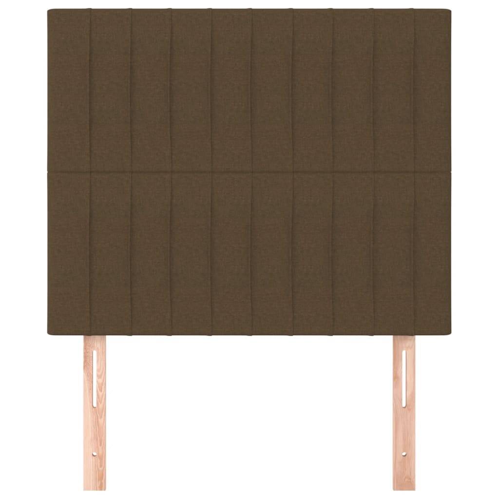 vidaXL Kopfteile 2 Stk. Dunkelbraun 100x5x78/88 cm Stoff