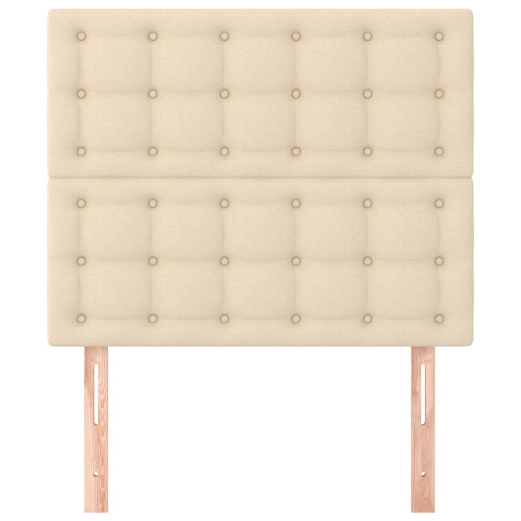 vidaXL Kopfteile 2 Stk. Creme 90x5x78/88 cm Stoff