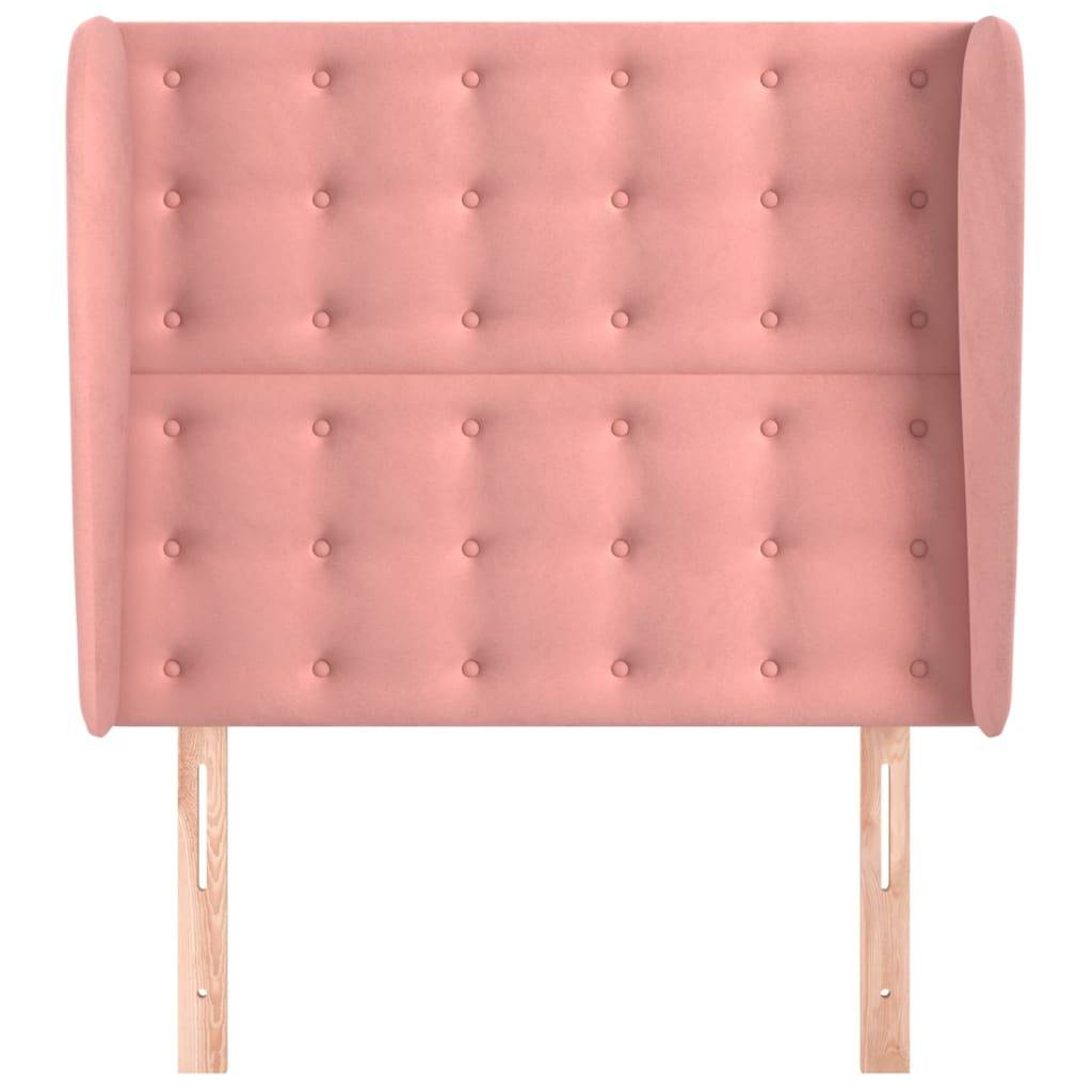 vidaXL Kopfteil mit Ohren Rosa 103x23x118/128 cm Samt