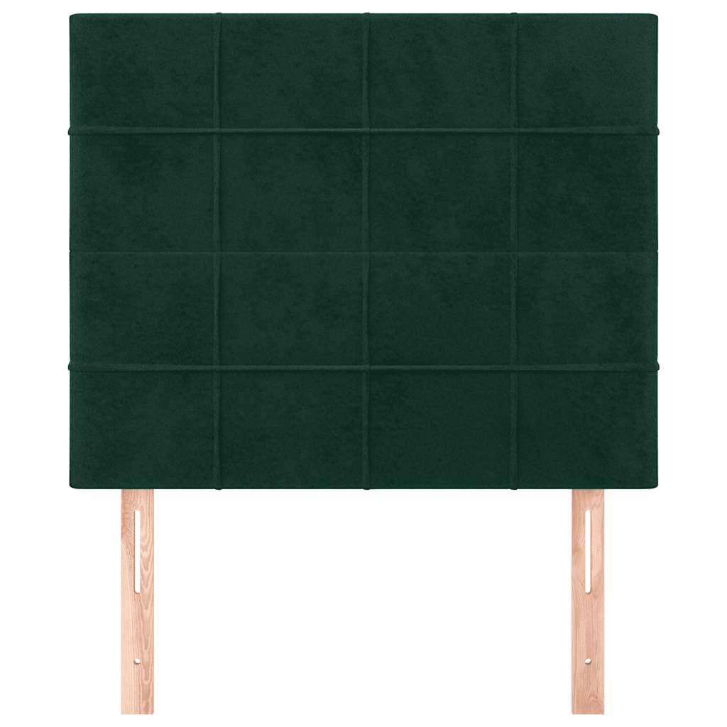 vidaXL Kopfteile 2 Stk. Dunkelgrün 90x5x78/88 cm Samt