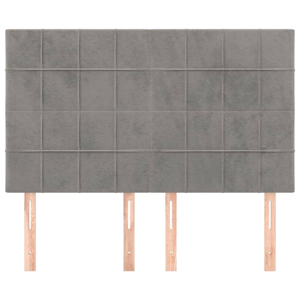 vidaXL Kopfteile 4 Stk. Hellgrau 72x5x78/88 cm Samt