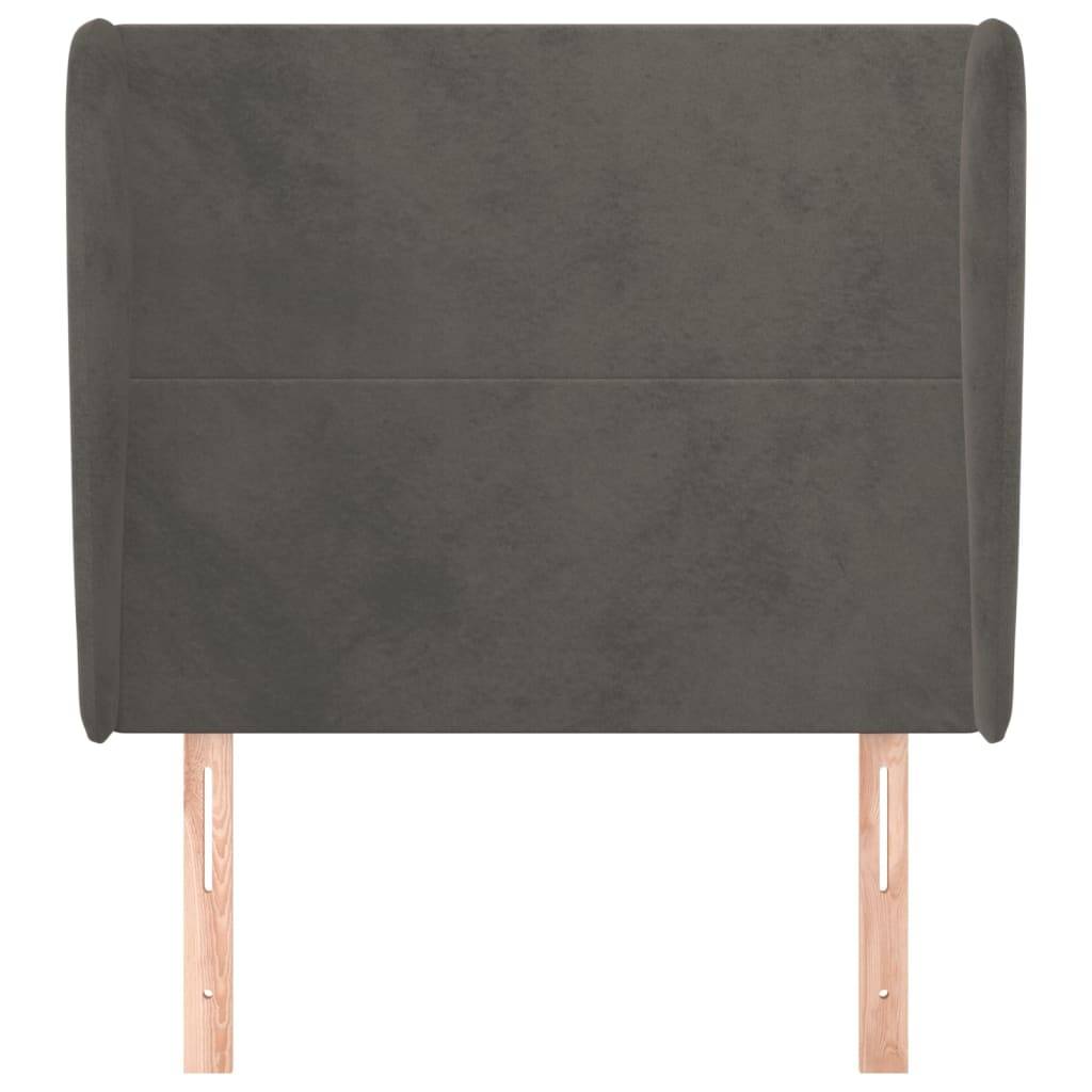 vidaXL Kopfteil mit Ohren Dunkelgrau 83x23x118/128 cm Samt