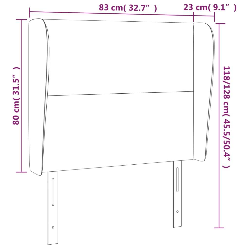 vidaXL Kopfteil mit Ohren Dunkelgrau 83x23x118/128 cm Samt