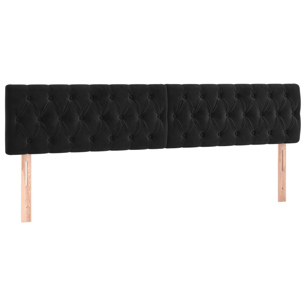 vidaXL Kopfteile 2 Stk. Schwarz 90x7x78/88 cm Samt