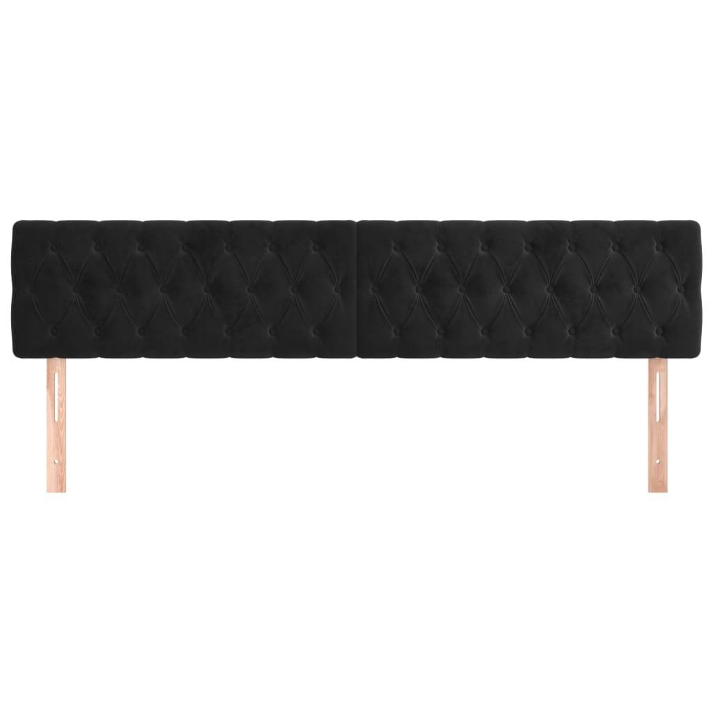 vidaXL Kopfteile 2 Stk. Schwarz 90x7x78/88 cm Samt