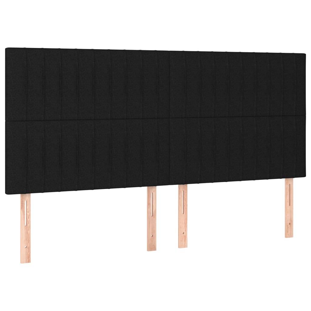 vidaXL LED Kopfteil Schwarz 180x5x118/128 cm Stoff