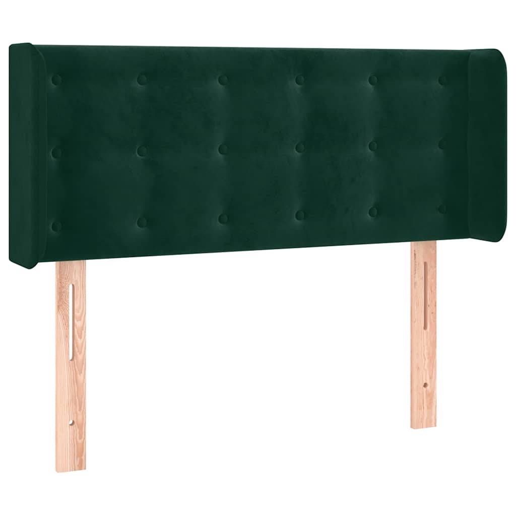 vidaXL Kopfteil mit Ohren Dunkelgrün 83x16x78/88 cm Samt