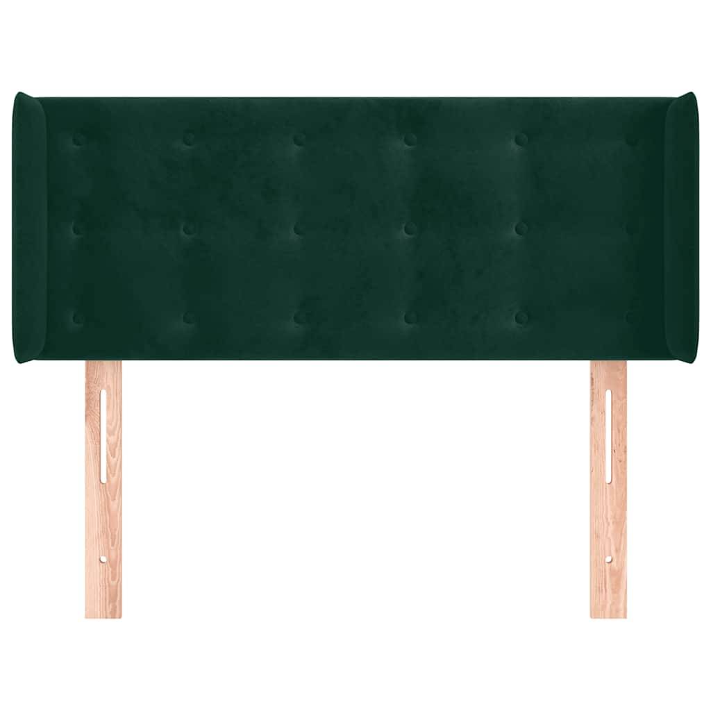 vidaXL Kopfteil mit Ohren Dunkelgrün 83x16x78/88 cm Samt