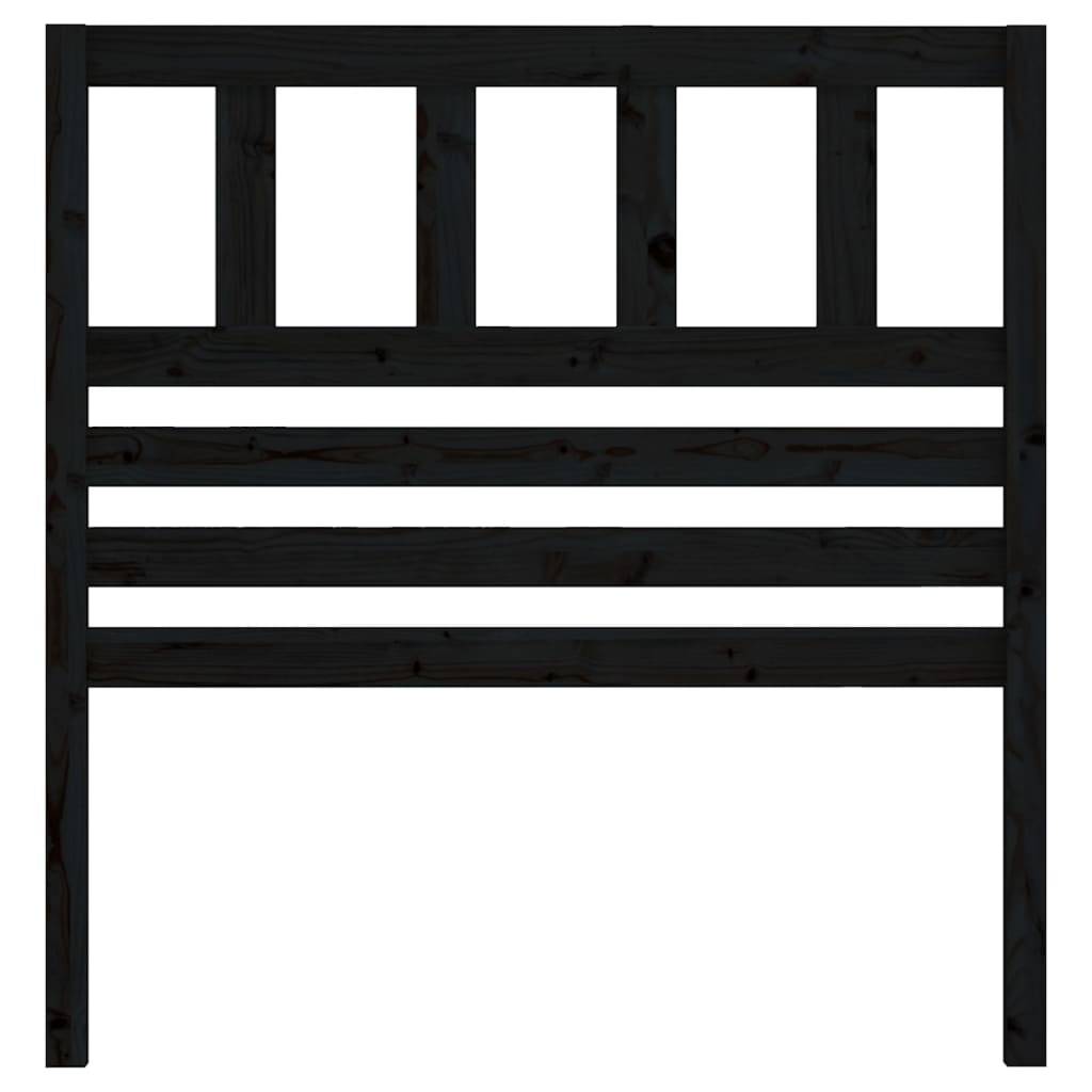 vidaXL Kopfteil Schwarz 106x4x100 cm Massivholz Kiefer