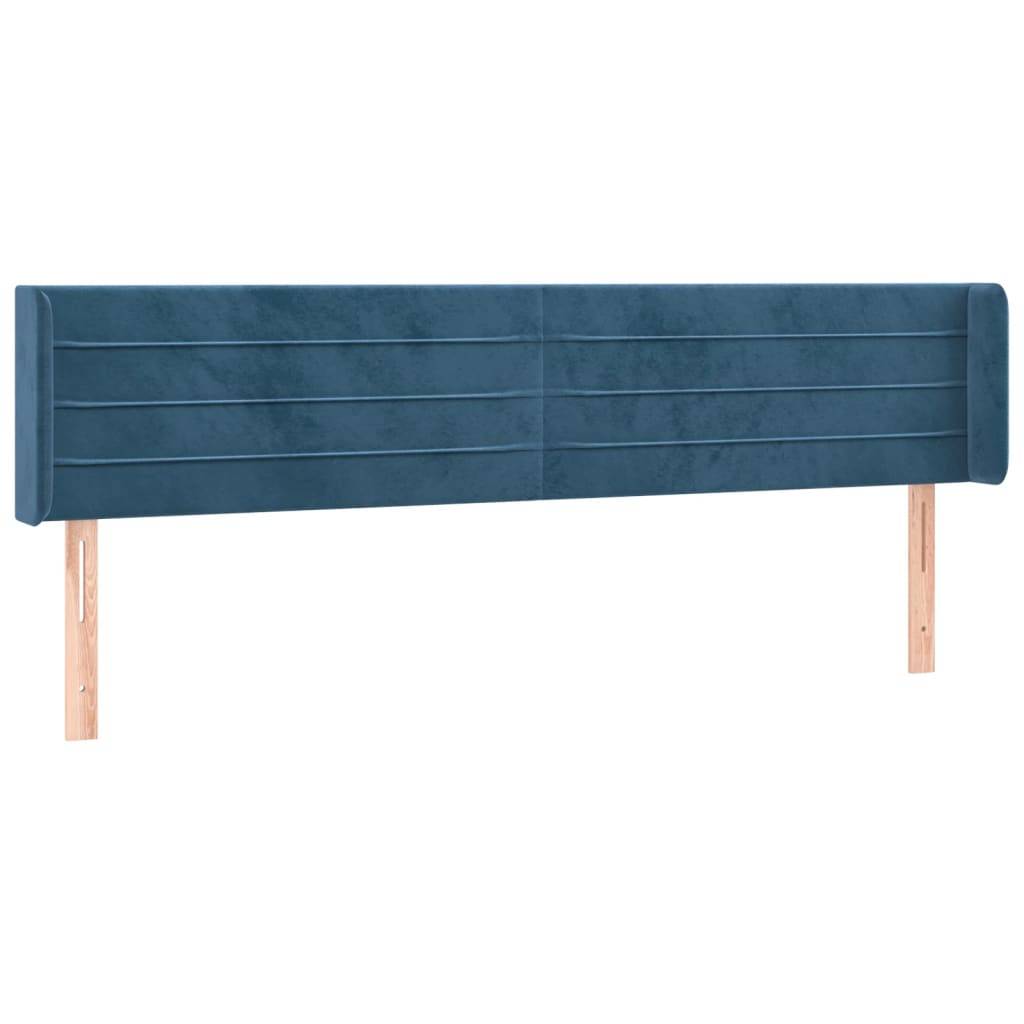 vidaXL LED Kopfteil Dunkelblau 163x16x78/88 cm Samt