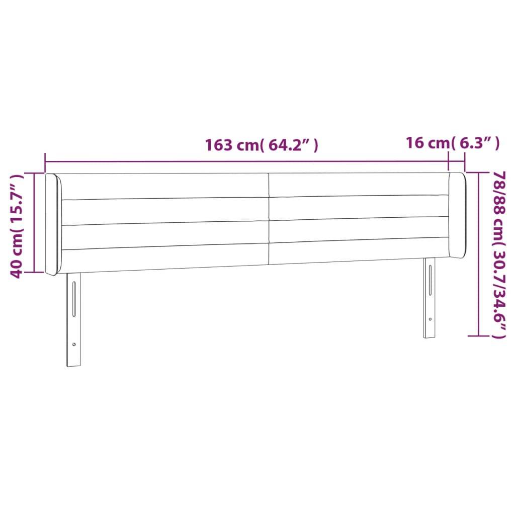 vidaXL LED Kopfteil Dunkelblau 163x16x78/88 cm Samt