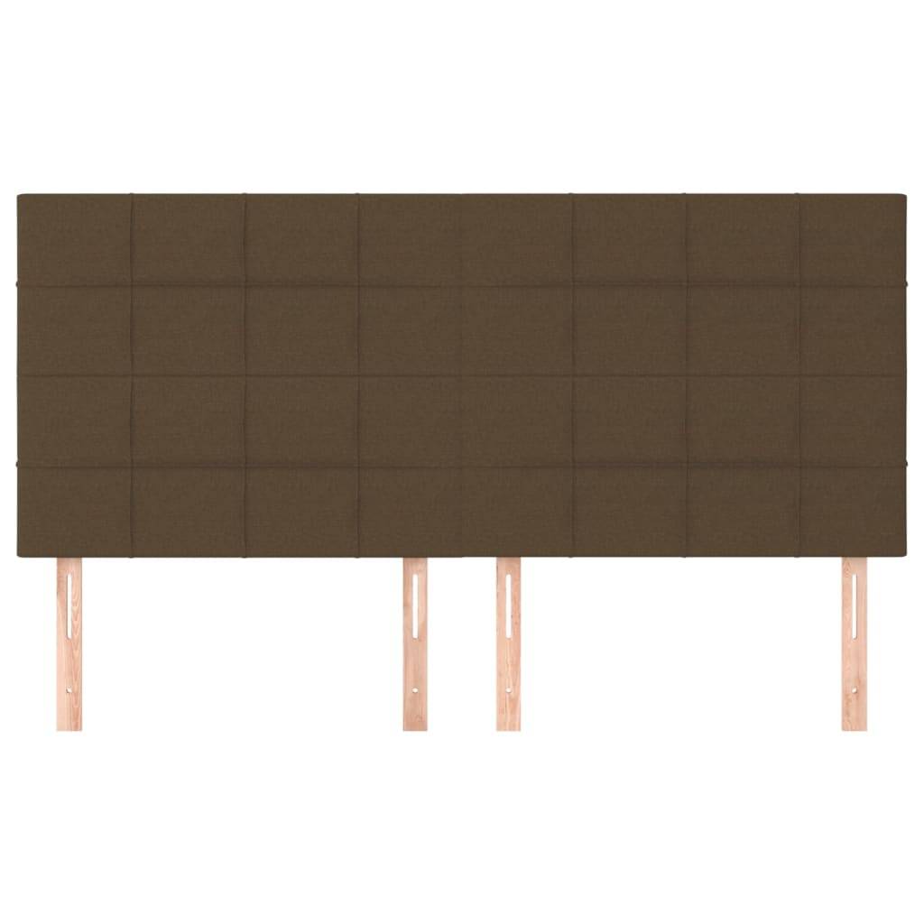 vidaXL Kopfteile 4 Stk. Dunkelbraun 100x5x78/88 cm Stoff