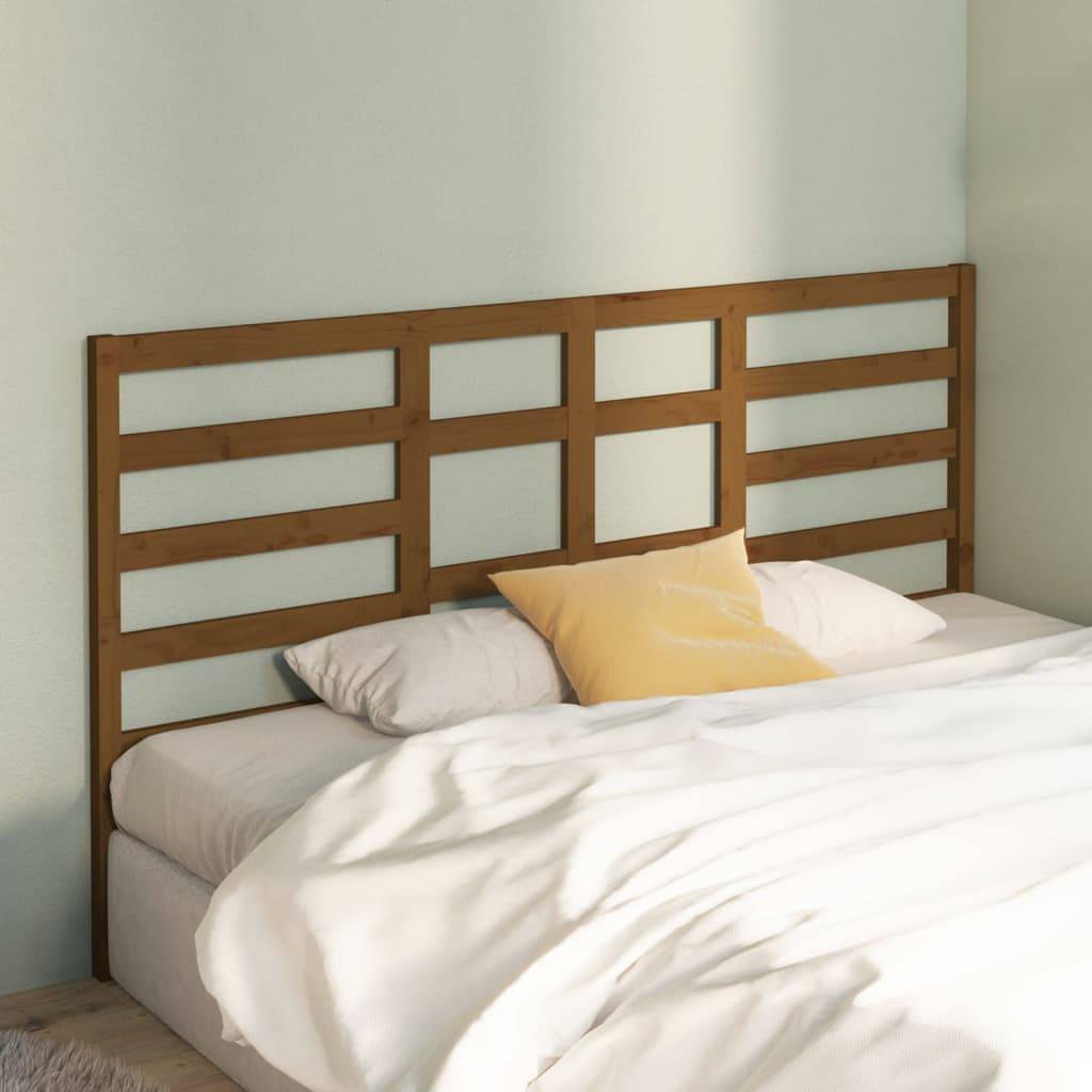 vidaXL Bett-Kopfteil Honigbraun 206x4x104 cm Massivholz Kiefer