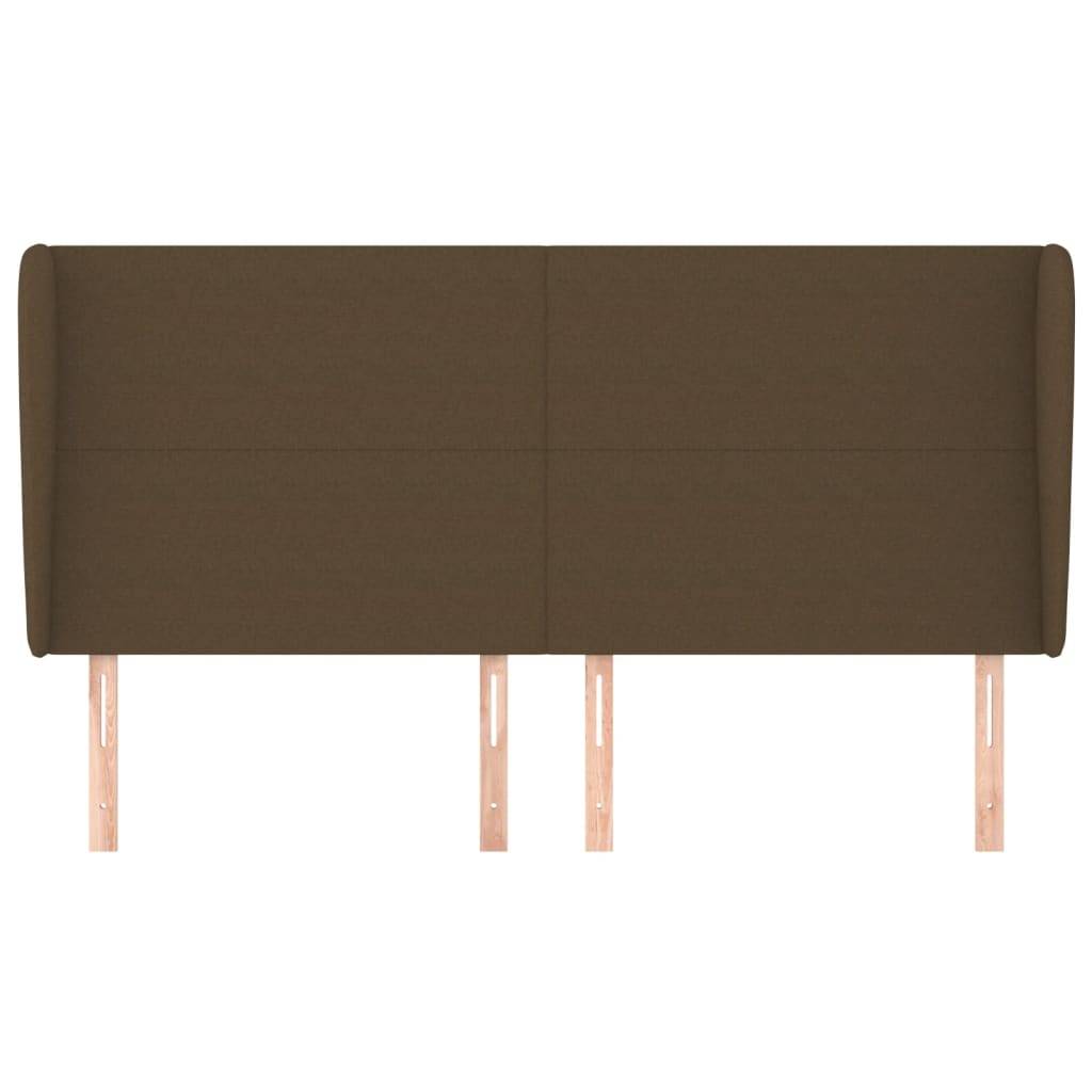vidaXL Kopfteil mit Ohren Dunkelbraun 163x23x118/128 cm Stoff