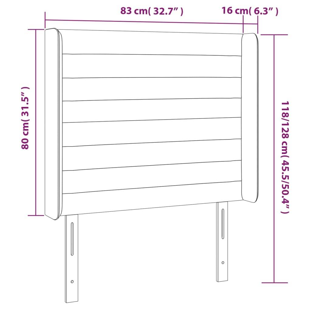 vidaXL LED Kopfteil Rosa 83x16x118/128 cm Samt