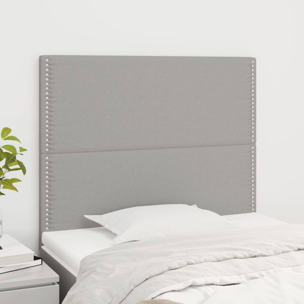 vidaXL Kopfteile 2 Stk. Hellgrau 90x5x78/88 cm Stoff
