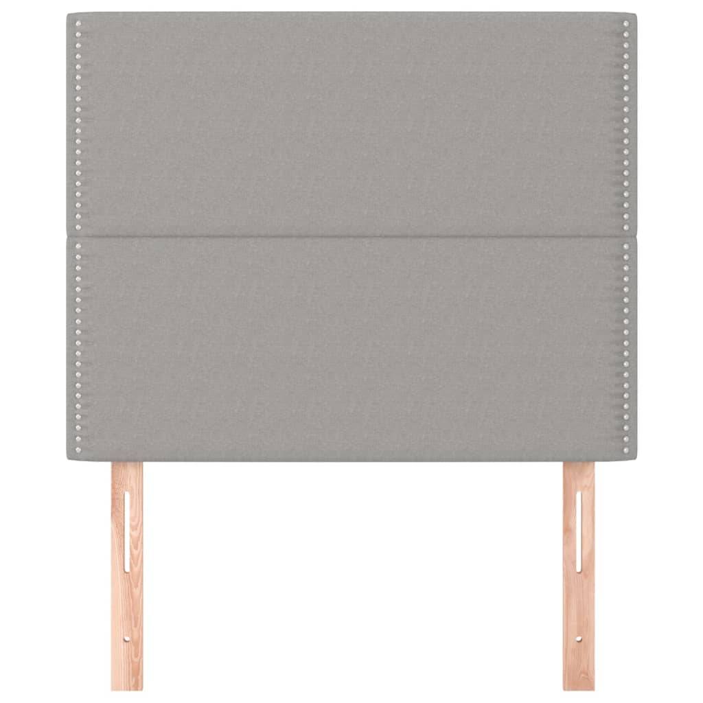 vidaXL Kopfteile 2 Stk. Hellgrau 90x5x78/88 cm Stoff