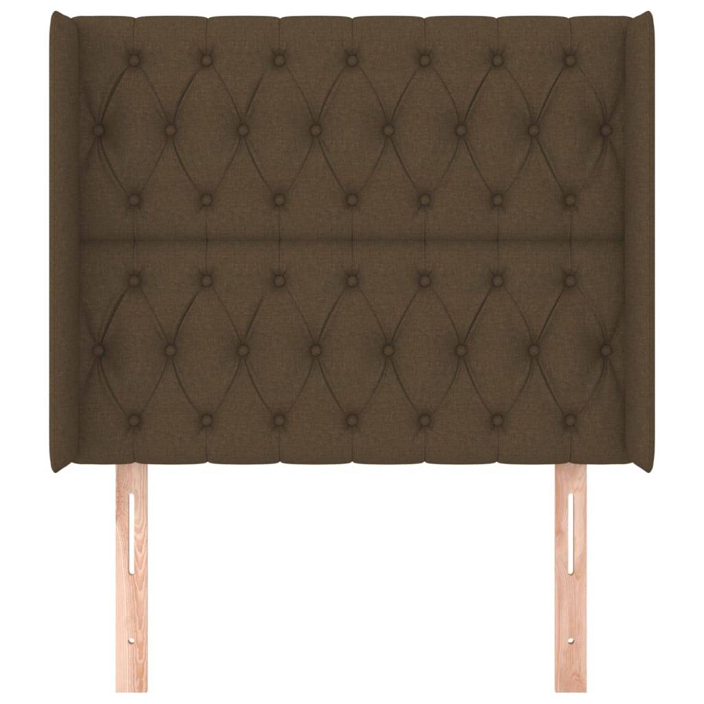 vidaXL Kopfteil mit Ohren Dunkelbraun 103x16x118/128 cm Stoff
