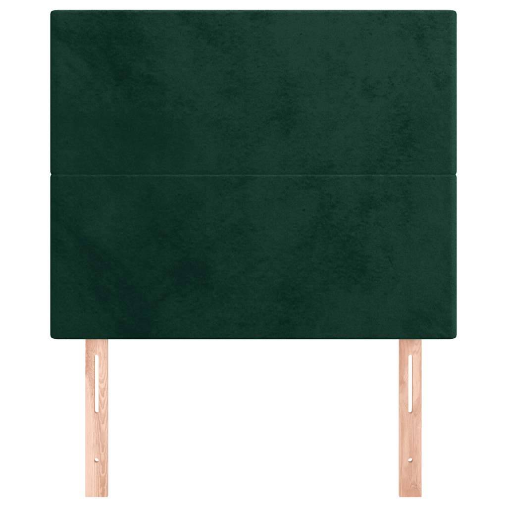vidaXL Kopfteile 2 Stk. Dunkelgrün 80x5x78/88 cm Samt