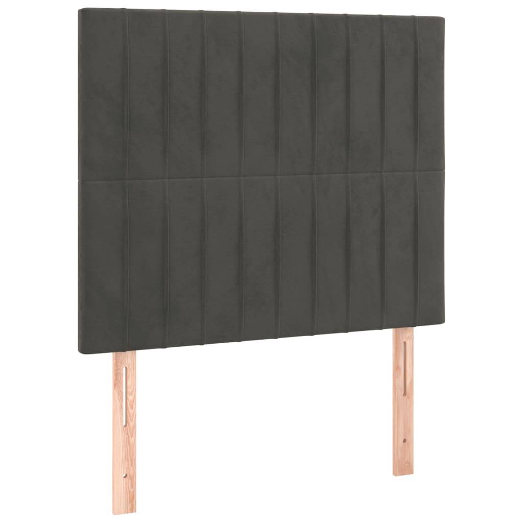 vidaXL Kopfteile 2 Stk. Dunkelgrau 100x5x78/88 cm Samt