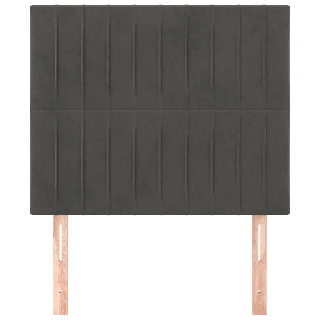 vidaXL Kopfteile 2 Stk. Dunkelgrau 100x5x78/88 cm Samt