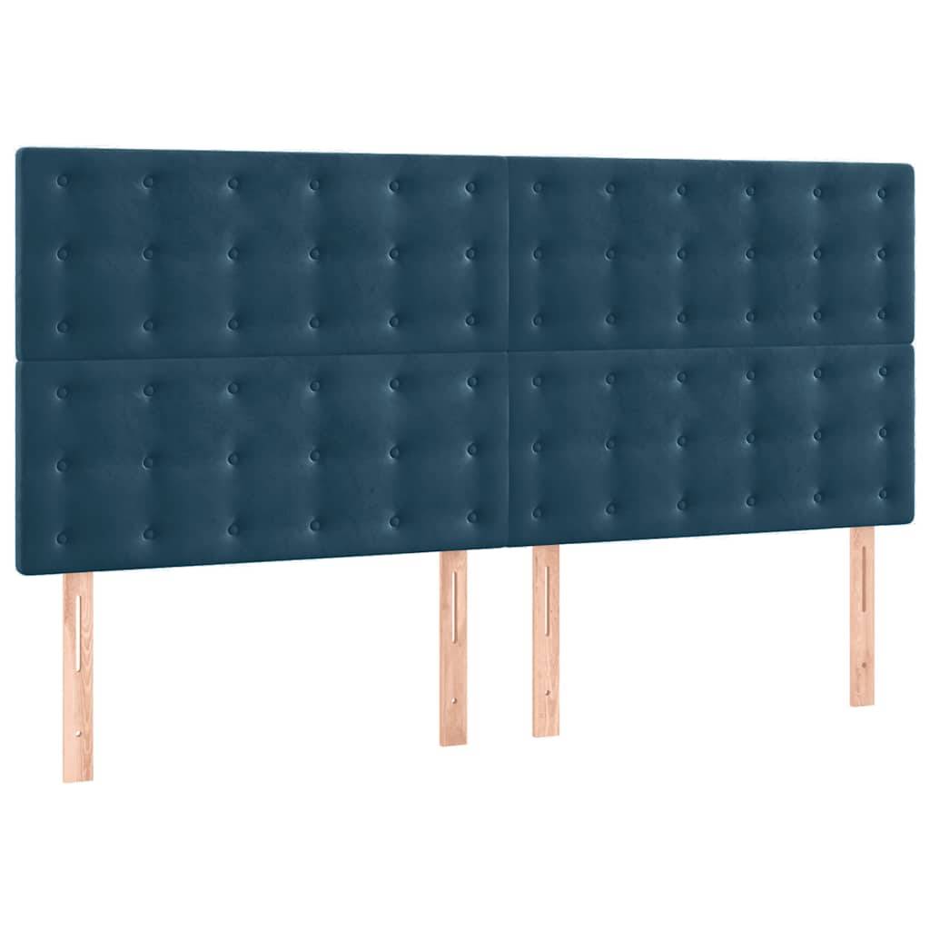 vidaXL Kopfteile 4 Stk. Dunkelblau 100x5x78/88 cm Samt
