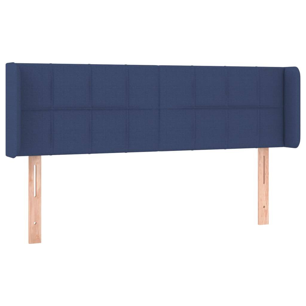 vidaXL Kopfteil mit Ohren Blau 147x16x78/88 cm Stoff