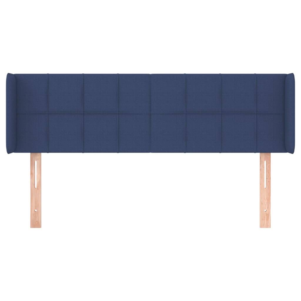 vidaXL Kopfteil mit Ohren Blau 147x16x78/88 cm Stoff