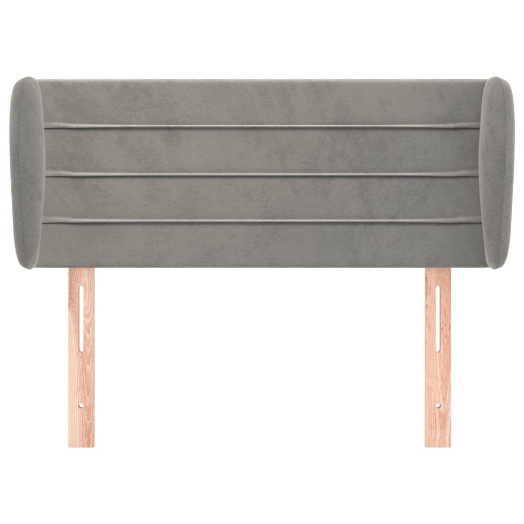 vidaXL Kopfteil mit Ohren Hellgrau 103x23x78/88 cm Samt