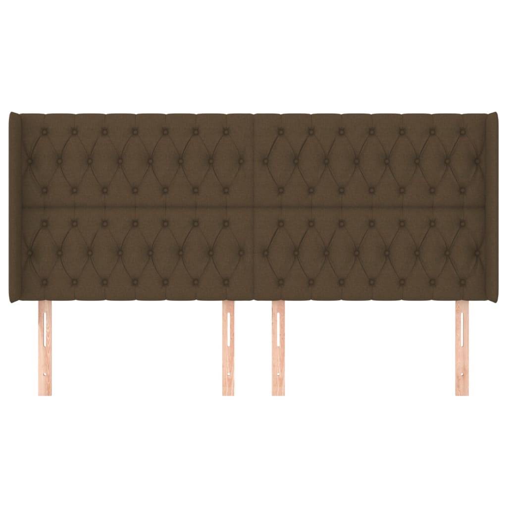 vidaXL Kopfteil mit Ohren Dunkelbraun 183x16x118/128 cm Stoff