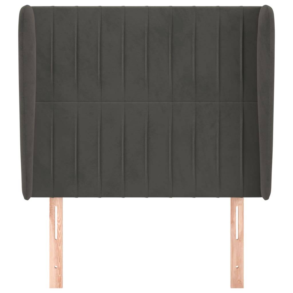 vidaXL Kopfteil mit Ohren Dunkelgrau 83x23x118/128 cm Samt