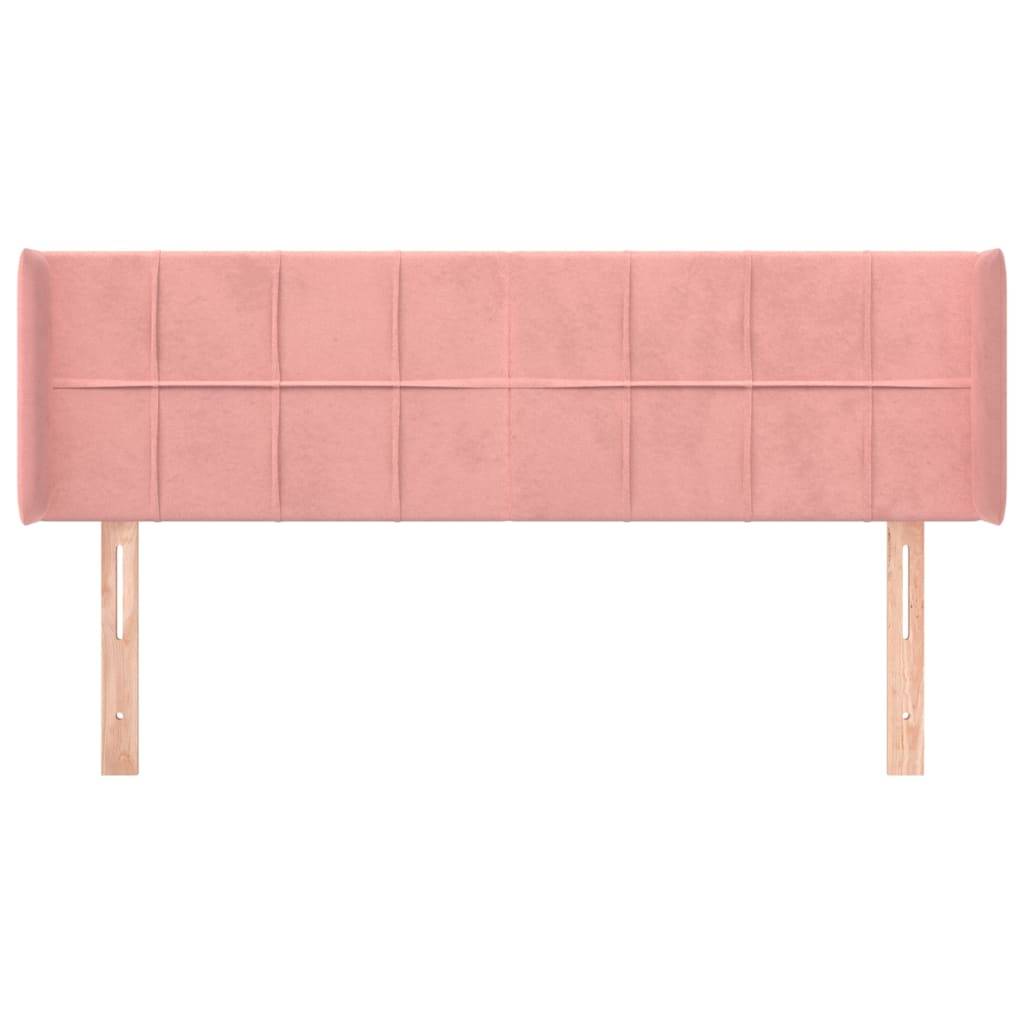 vidaXL Kopfteil mit Ohren Rosa 147x16x78/88 cm Samt