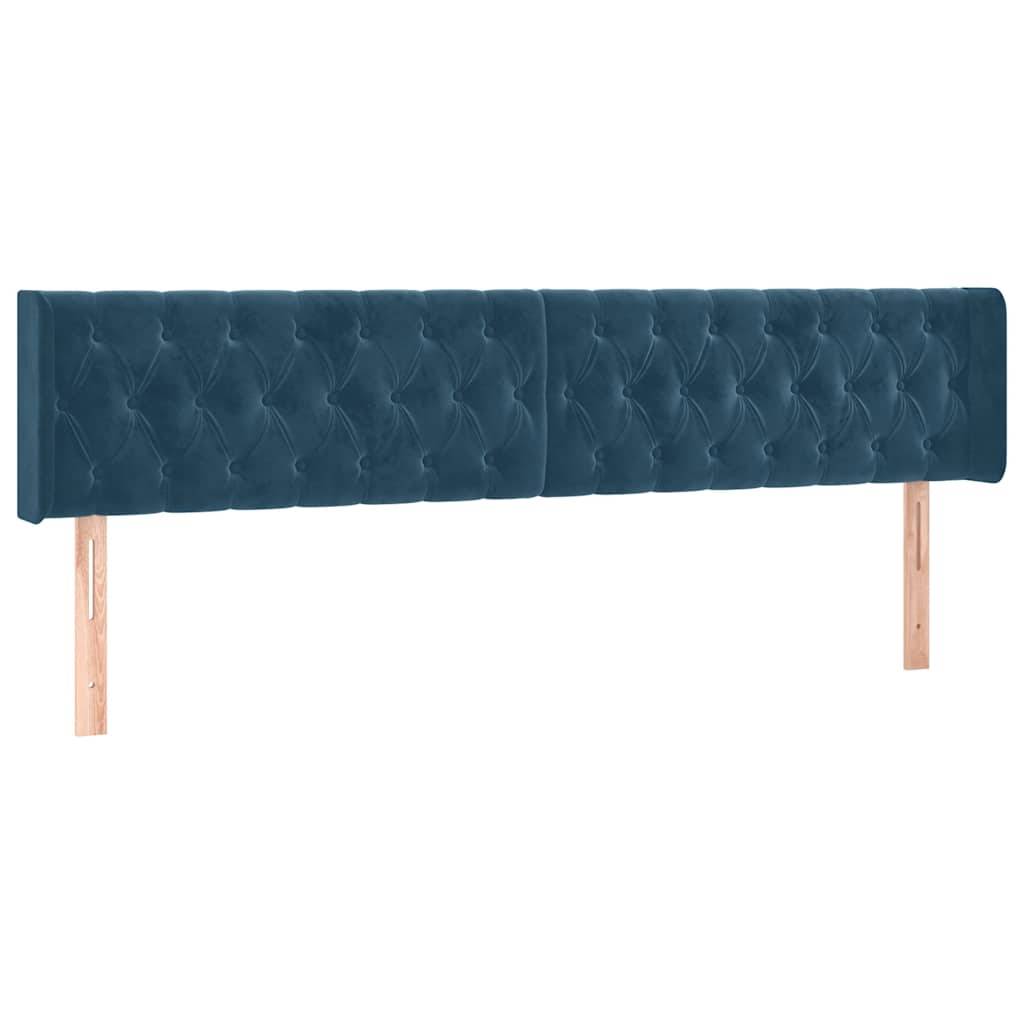 vidaXL Kopfteile 2 Stk. Dunkelblau 100x7x78/88 cm Samt