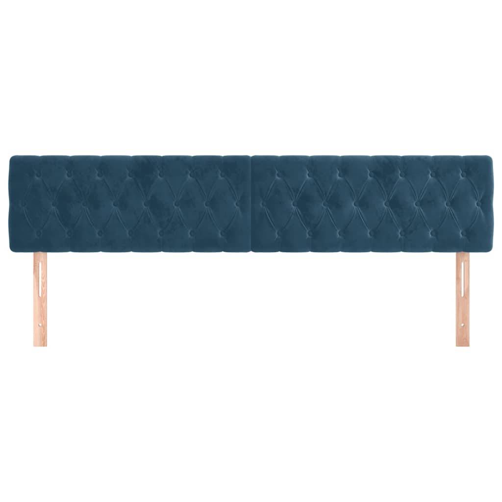 vidaXL Kopfteile 2 Stk. Dunkelblau 100x7x78/88 cm Samt
