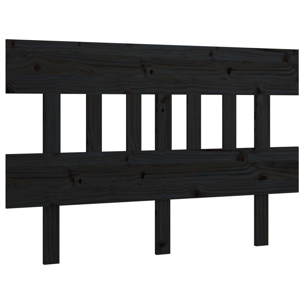 vidaXL Kopfteil Schwarz 123,5x3x81 cm Massivholz Kiefer