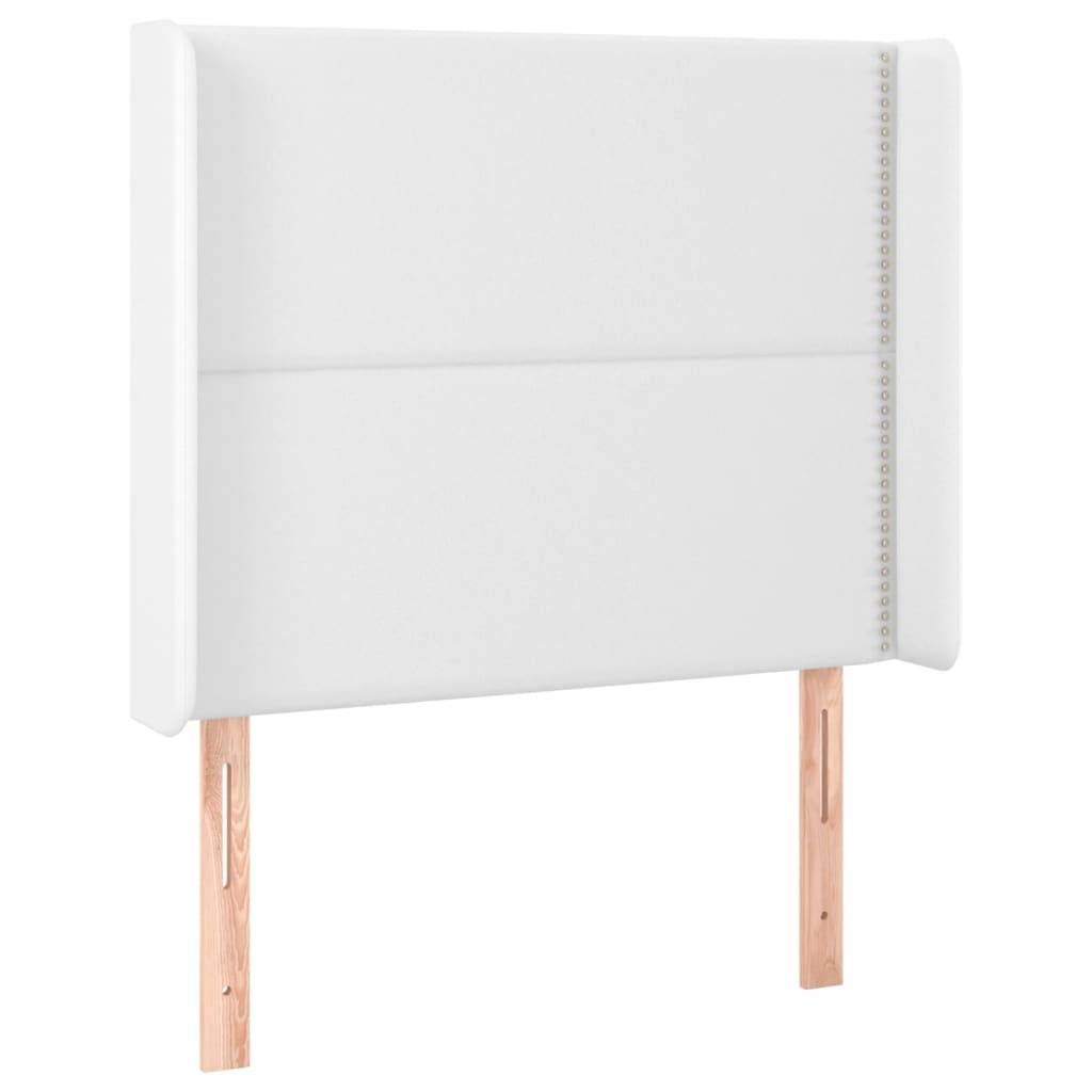vidaXL LED Kopfteil Weiß 103x16x118/128 cm Kunstleder