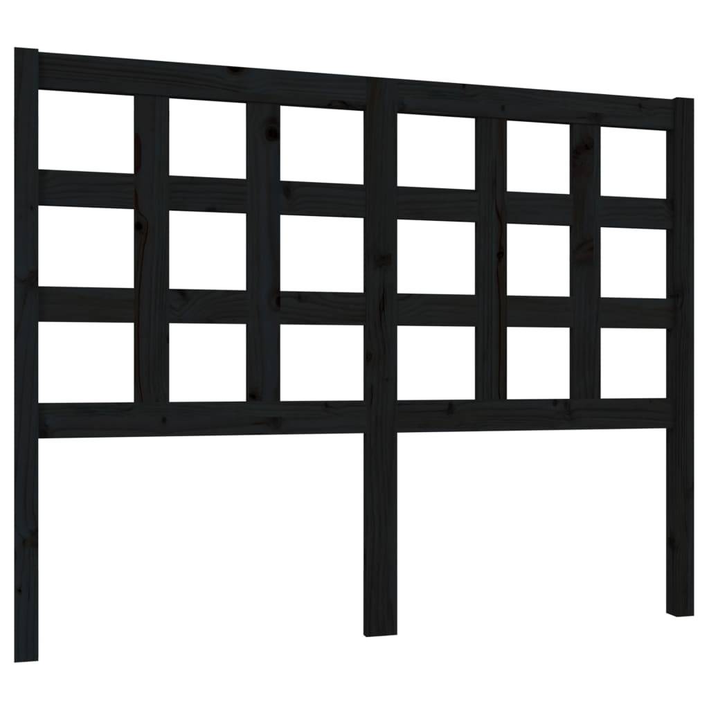vidaXL Kopfteil Schwarz 125,5x4x100 cm Massivholz Kiefer