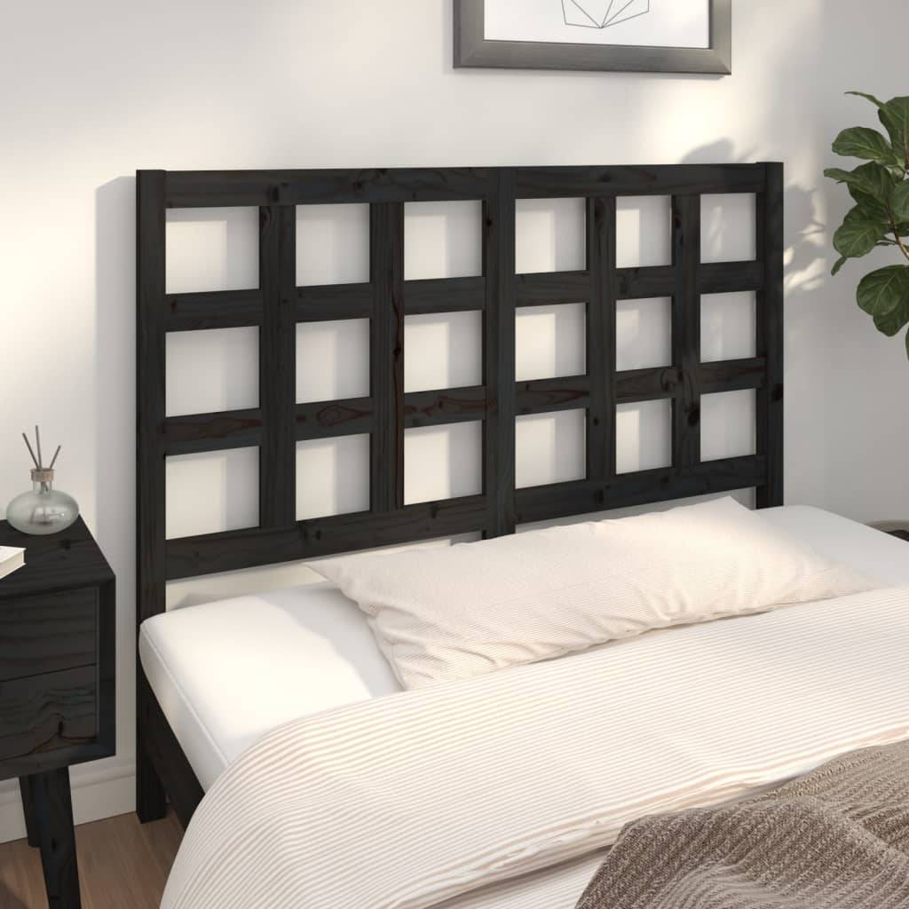 vidaXL Kopfteil Schwarz 125,5x4x100 cm Massivholz Kiefer