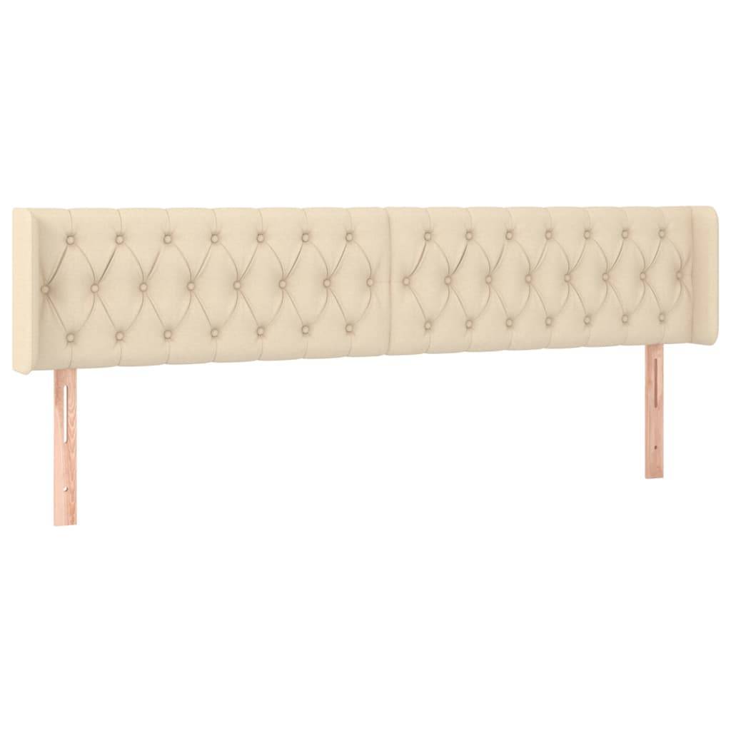vidaXL Kopfteil mit Ohren Creme 183x16x78/88 cm Stoff