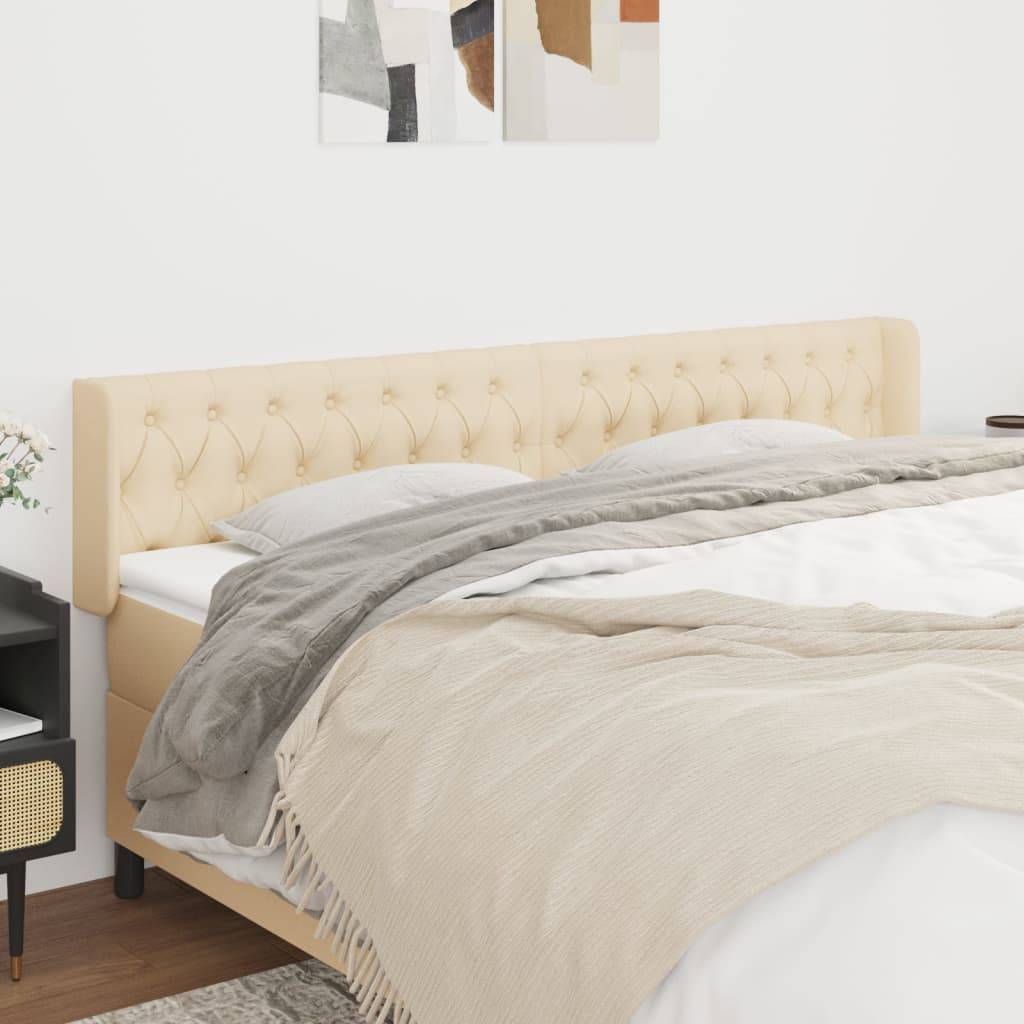 vidaXL Kopfteil mit Ohren Creme 183x16x78/88 cm Stoff