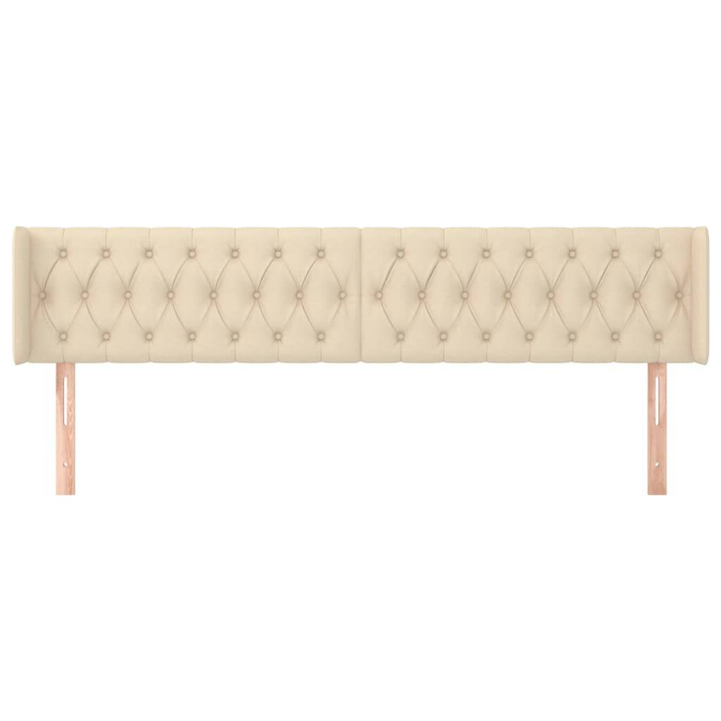 vidaXL Kopfteil mit Ohren Creme 183x16x78/88 cm Stoff