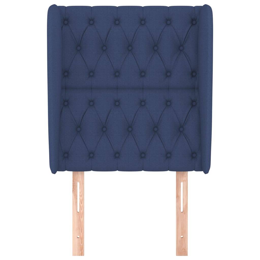 vidaXL Kopfteil mit Ohren Blau 83x23x118/128 cm Stoff