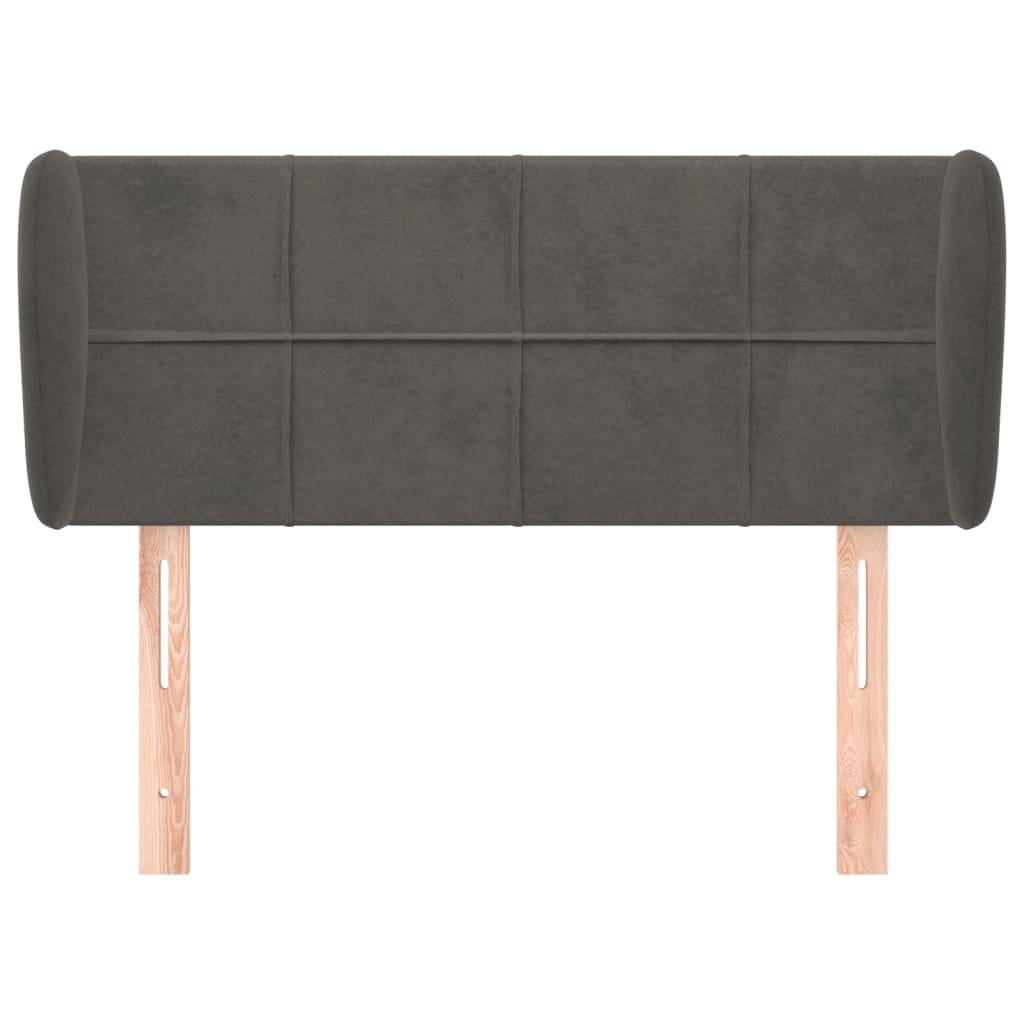 vidaXL Kopfteil mit Ohren Dunkelgrau 83x23x78/88 cm Samt